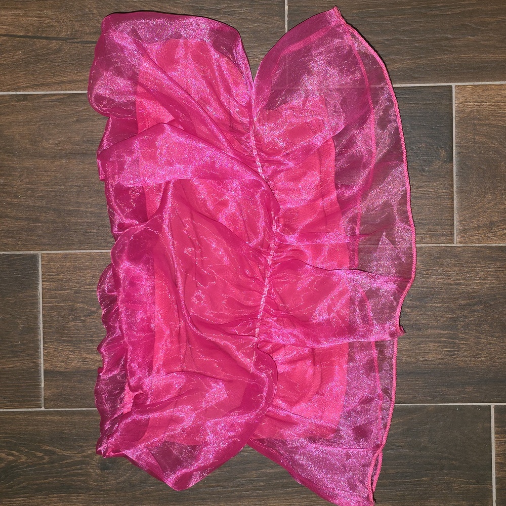 Jasmine Fuchsia Sheer Ruffled Blouse